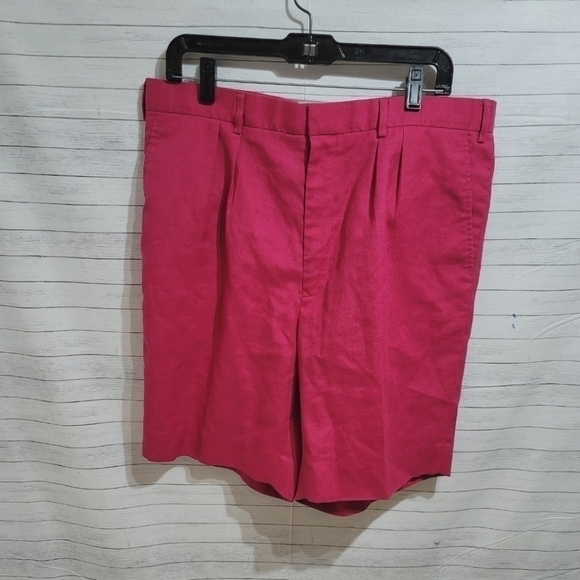 THE ENGLISH SPORTS SHOP ISLANDER LINEN PINK SHORTS, SZ 38 - Picture 1 of 7